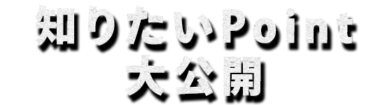 知りたいPoint大公開